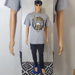 CROOKS & CASTLES MEDUSA ROPES SS TEE MEN'S CREW NECK SHORT SLEEVE SIZE M GREY